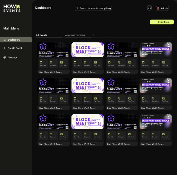 HOW3 Admin Panel Dashboard